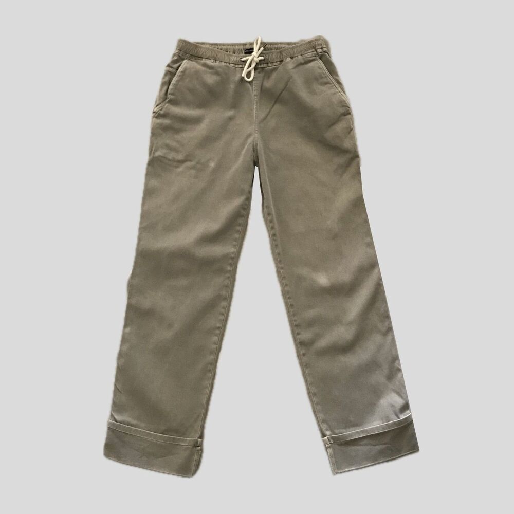 James Perse Neutral Green Stretch Cotton Twill Pull On Casual Pants 1 S